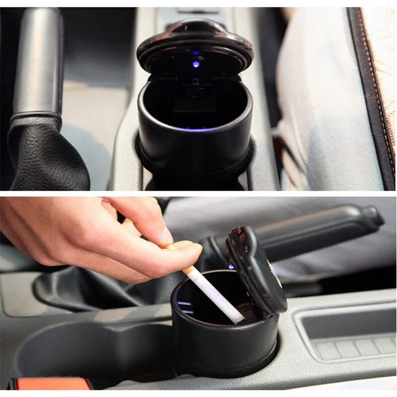 LED портативный автомобильный пепельница для грузовика Авто офис сигарета