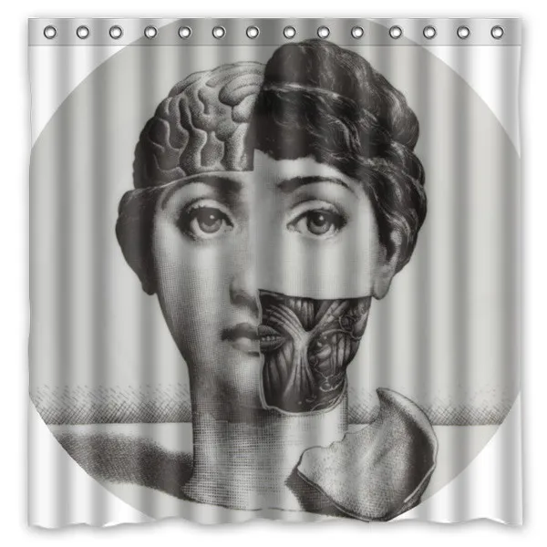 Rosenthal Piero fornasetti работы Водонепроницаемый ткань для ванной занавеска для душа с защитой от плесени полиэстер Ванная комната шторы с крючками 7" x 72" - Цвет: 5