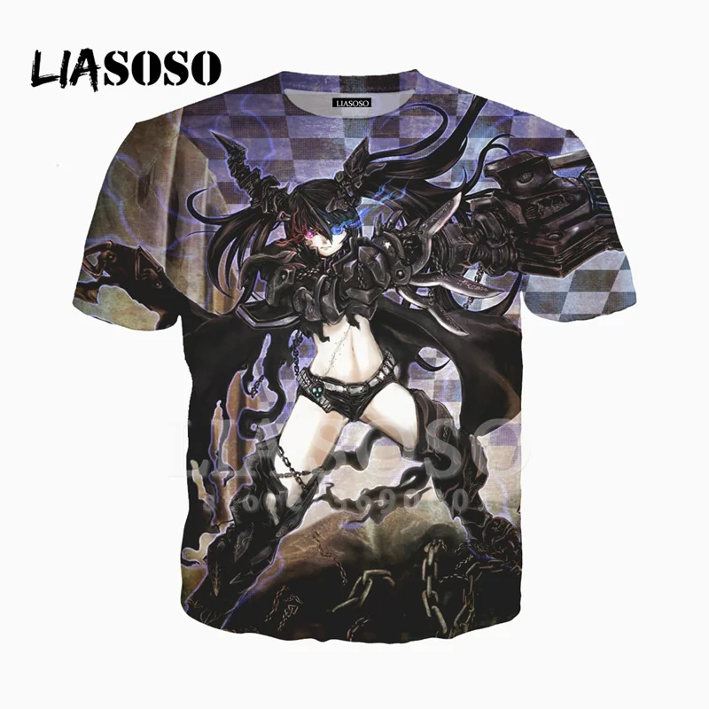 LIASOSO 3D принт унисекс с рисунком из аниме BLACK ROCK SHOOTER Таканаси Йоми футболка Летняя