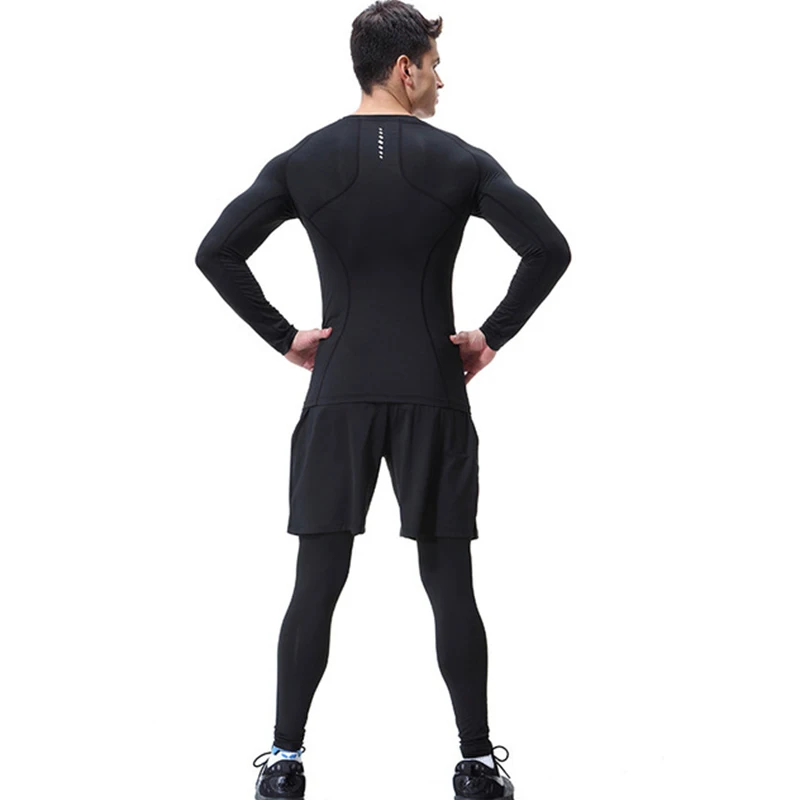 Комплект из 3 предметов мужской спортивный костюм компрессионное нижнее белье