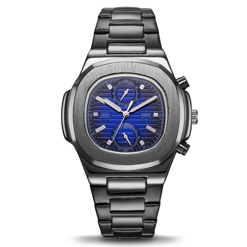 Модные мужские спортивные часы из нержавеющей стали водонепроницаемые