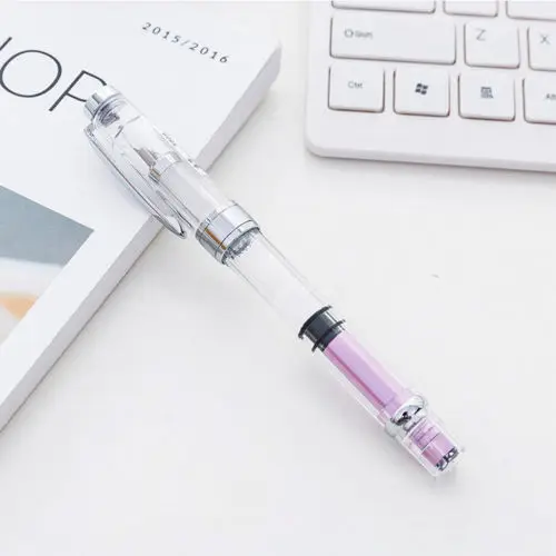 

2017 Best Party GIft Transparent Plastic Piston Fountain Pen Fine Nib 0.5mm Pens