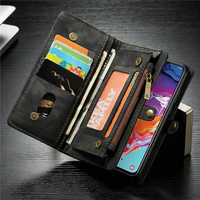 Coque для samsung A20 A20E A30 A40 A50 A70 A80 A90 съемный кошелек чехол 2 в 1 съемный кожаный чехол с откидной крышкой на магните чехол