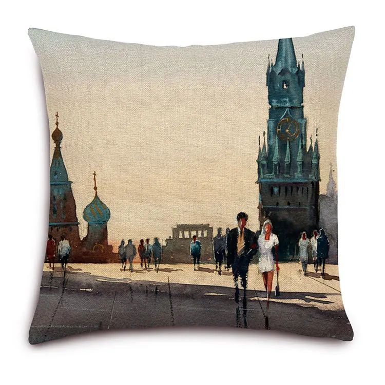 Высококачественные наволочки французский Романтический город рисует дизайн