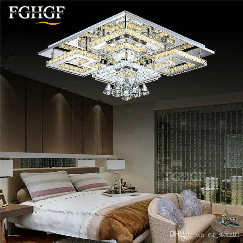 

Modern LED Crystal Chandelier Lighting K9 crystal Lustre Lamparas Lamp for Bedroom Living Room luminaria Surface Mounted Lamp