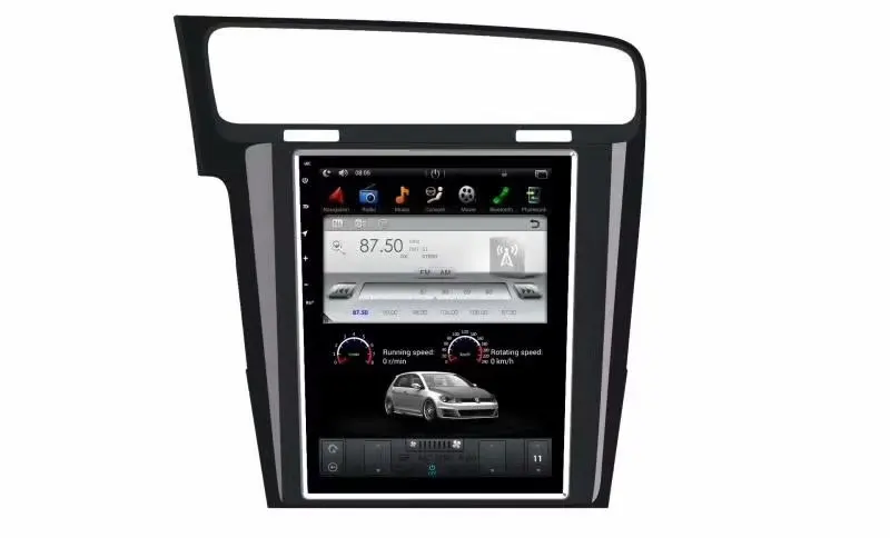 Вертикальный экран 1024*786 HD tesla стиль android 7,1 автомобильный dvd мультимедийный плеер для Volkswagen golf 7 2013- gps аудио авто
