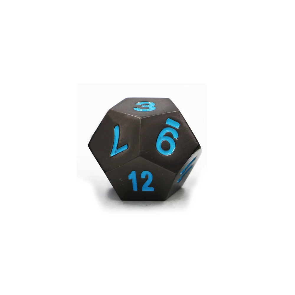 1 шт. D12 многогранные RPG кубики 12 сторонние аксессуары металлические DND черного
