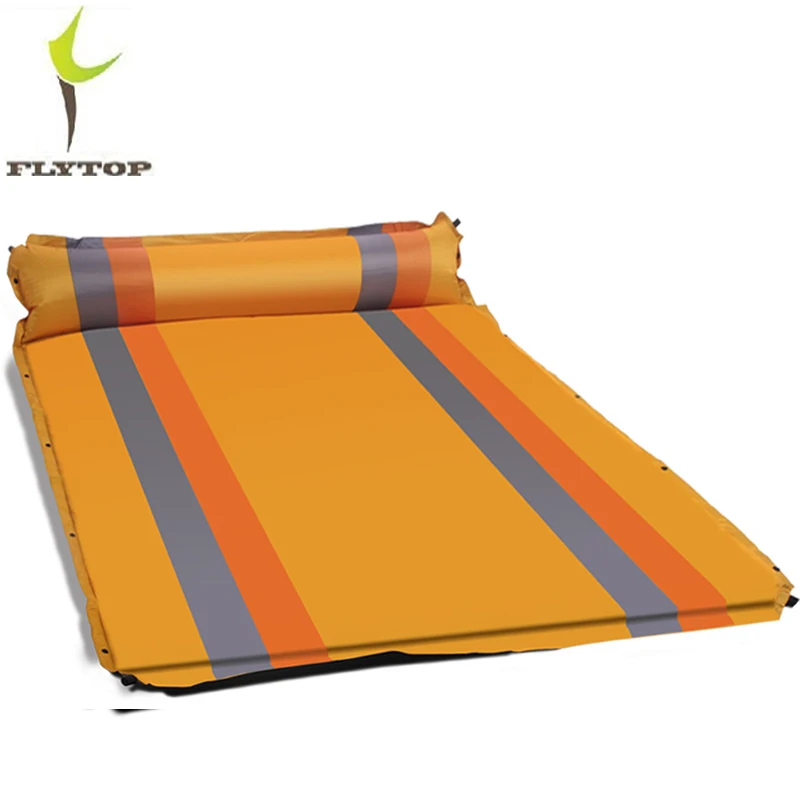 FLYTOP Кемпинг двойной коврик открытый матрас Самонадувающийся пляжный коврик надувной матрас с надувной подушкой надувная кровать спальный коврик - Цвет: Orange