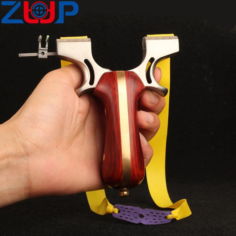 Наружная охотничья Рогатка из нержавеющей стали Красная рукоятка сандалового