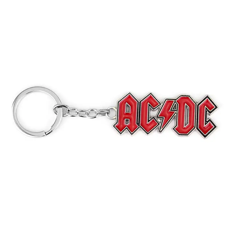 MQCHUN Горячая музыкальная группа AC/DC ACDC красный логотип брелки металлический подвесной брелок для женщин мужчин поклонников аксессуары подарок