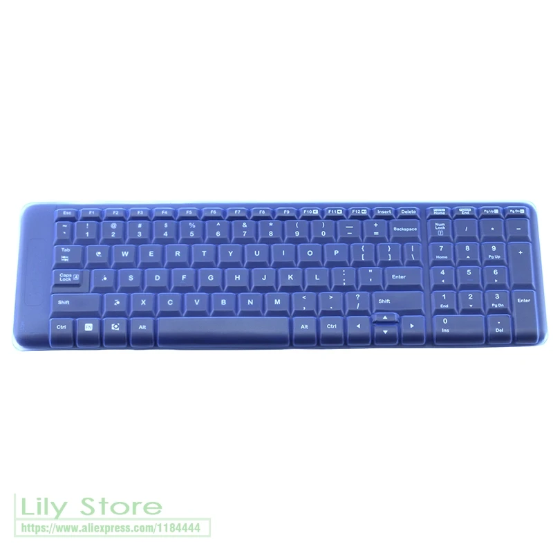 blue Для logitech Mk215 Mk220 K220 Mk230 силиконовый механический Беспроводной Bluetooth настольной клавиатуры защитная крышка Пылезащитный чехол пленка - Цвет: blue