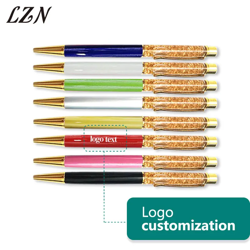 LZN креативная Роскошная шариковая ручка с масляным кристаллом Золотая фольга