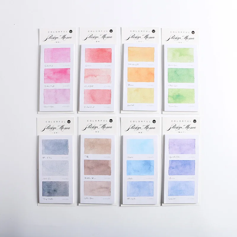

4 Pcs/Set Creative Multiple Colors Series Sticky Note Self-Adhesive Memo Pad Notepad Office School Supplies