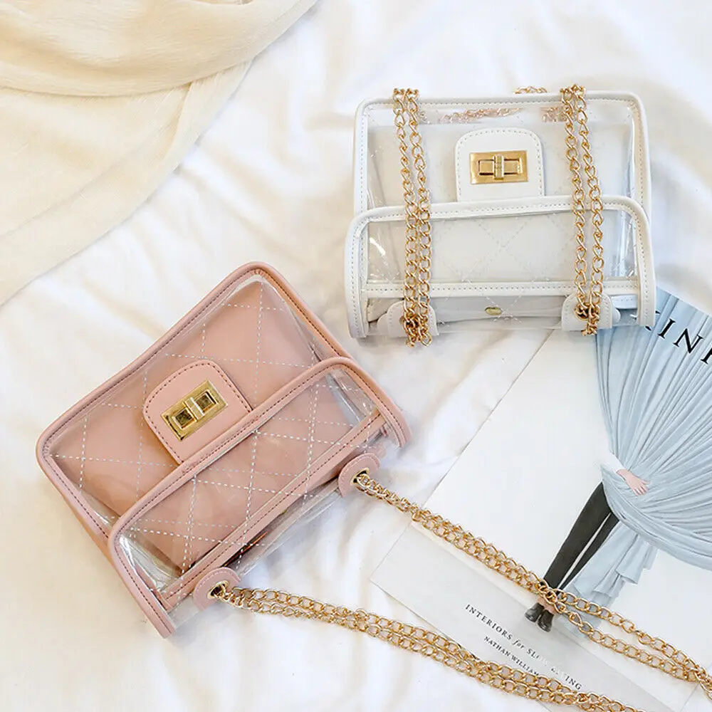 Женская сумка прозрачная на цепочке | Багаж и сумки