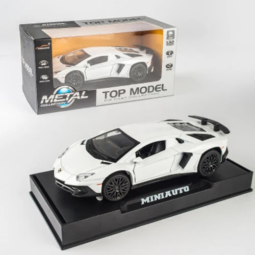 KIDAMI 1:32 Aventador 750-4 литая под давлением модель автомобиля с оттягивающейся спинкой игрушечные машинки подарки игрушки для детей моделирование oyuncak siku - Цвет: White