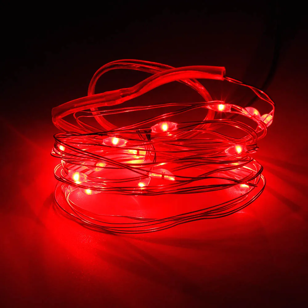 2 м с медным проводом светодиодная гирлянда батареей водонепроницаемая для