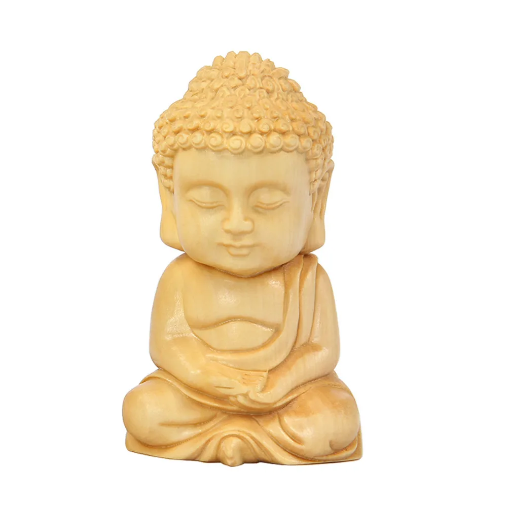 Резьба по дереву и бусины Будды китайская фотостатуя скульптура амулет