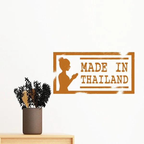 

Kingdom of Thailand Thai Traditional Customs Make In Thailand Buddha Wall Sticker Art Decals Mural DIY Wallpaper for Room Decal