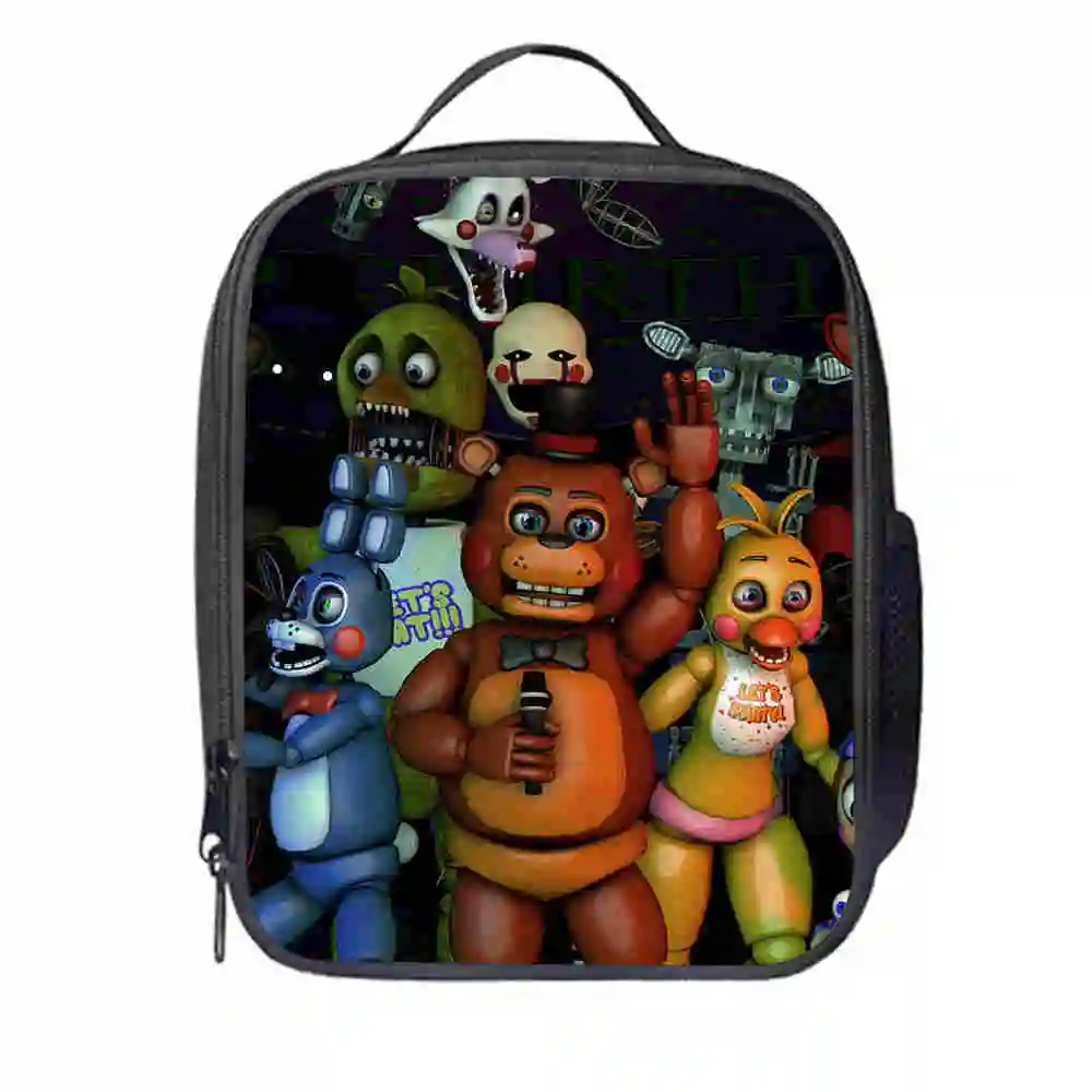 

FNAF Индивидуальная сумка для ланча для мужчин, женщин, подростков, мальчиков, девочек, детская, Ранняя школьная Термосумка, изолированная сумка-тоут
