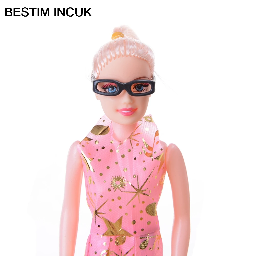 10 шт./компл. пластиковые черные очки для кукол детские Подарочные игрушки девочек