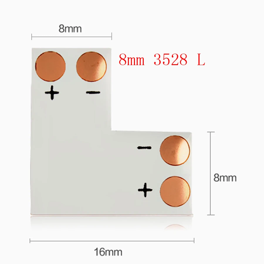 10 шт./лот 2Pin 4pin LED разъем L T + форма FPC адаптер для 8 мм 3528 5050 RGB полоса без пайки |
