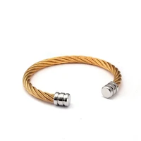 men women vintage sporty bracelets jewelry unique wire open braided simple healthly stainless steel charm cuff bracelets