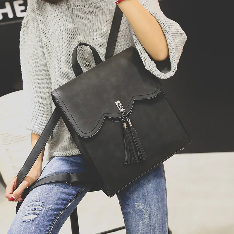 Повседневное Для женщин рюкзак Ленточки одноцветное сумка портфель из