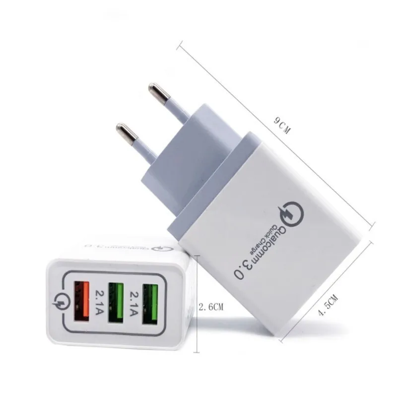 Универсальный 18 Вт USB quick charge 3,0 5V 3A для Iphone 7 8 EU US Plug, быстрое зарядное устройство для мобильного телефона Samsug s8 s9 huawei