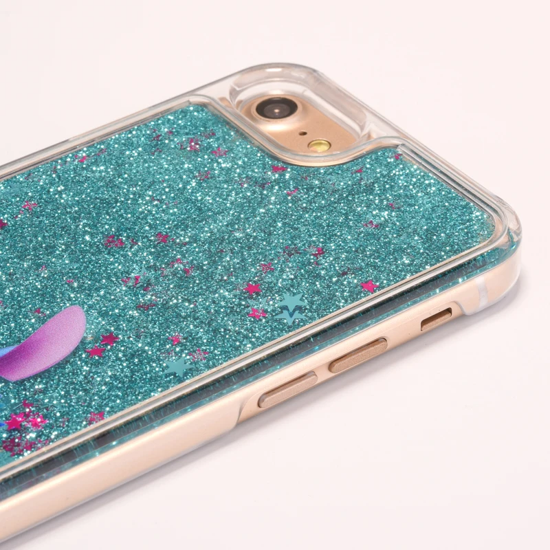Милый Классический чехол с рисунком стежка для iPhone 6 6s 7 8 plus x xs max xr Гав Русалка Блестящий жидкий зыбучий песок чехол