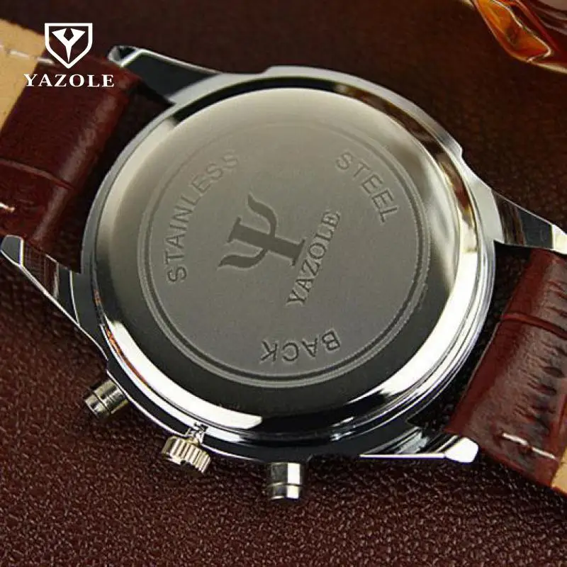 Мужские кварцевые часы из натуральной кожи деловые с Циферблатом нержавеющей