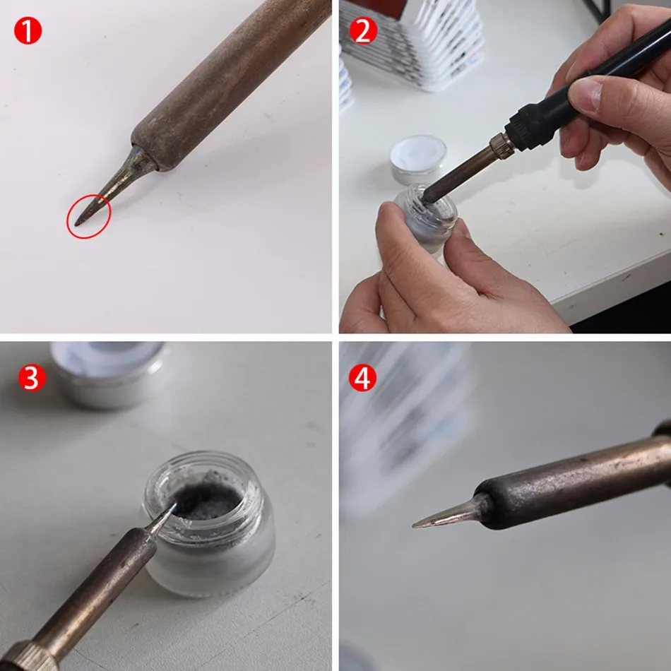 Ремонтные инструменты механик паяльник наконечник Освежающая Чистая паста для оксида припоя железный наконечник головка MCN-8S