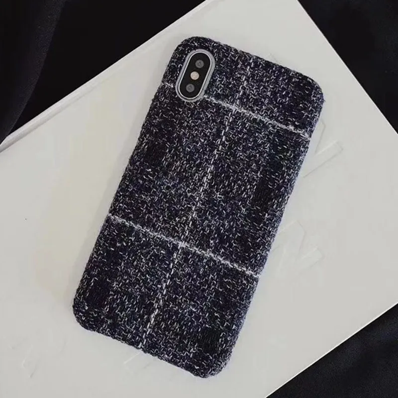 Плюшевый тканевый чехол для телефона для iPhone X XS Max XR 8 7 6s 6 Plus теплый кашемир Модный мягкий цвет задняя крышка чехол s Capa Fundas - Цвет: Dark Blue