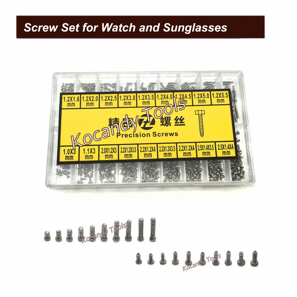 

1000PCS Tiny Micro 18 Assortment Screws Eye Sun Glasses Watches Repair Tool Kit