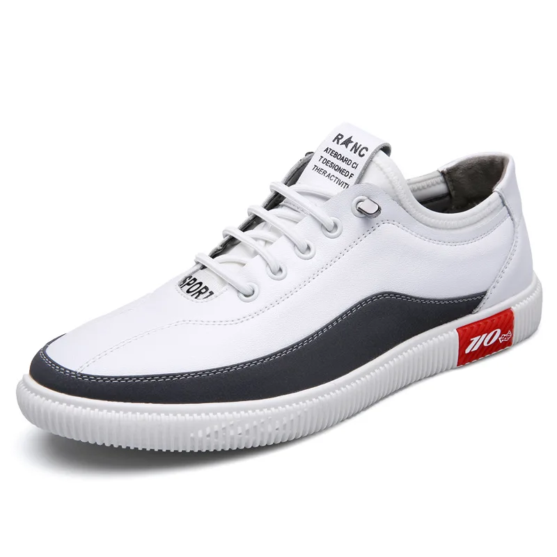 Кроссовки мужские из дышащей кожи Повседневная Удобная обувь лоферы весна |