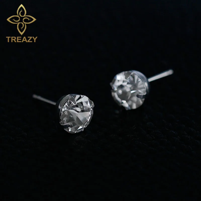 TREAZY Circle Crystal Bridesmaid Bridal Jewelry Sets Silver Color Rhinestone Wedding Necklace Earrings Bracelet for Women | Украшения и