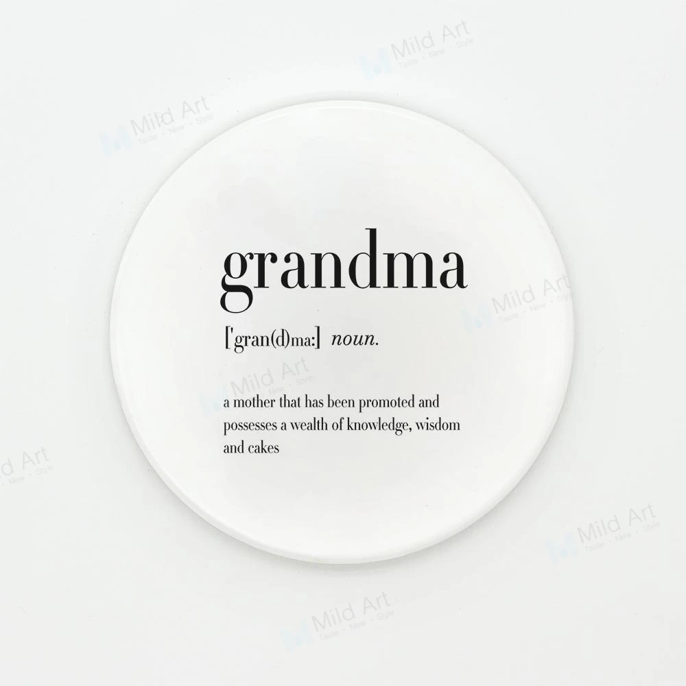 grandma-coaster Кофе Чай пива Керамика Coaster Nordic черный, белый цвет Юмор папа для маленьких мальчиков мама Таблица цитирует домашнего Кафе Чашку Кухня аксессуары мат - Цвет: grandma-coaster