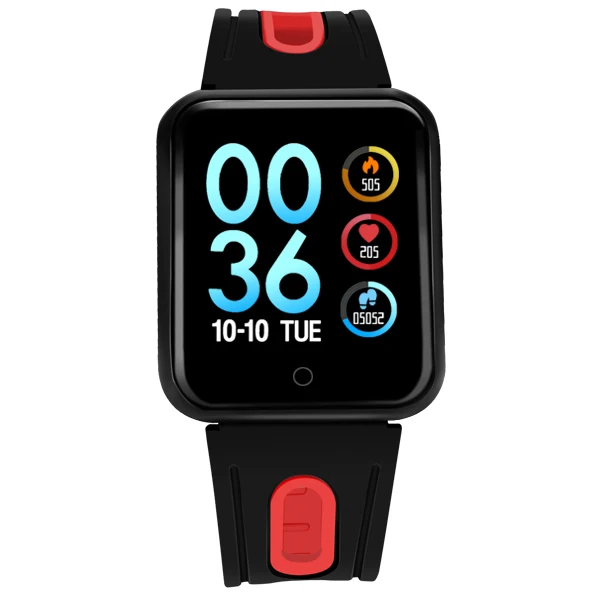 Silica-Black red Спортивные IP68 Смарт-часы P68 фитнес-браслет трекер активности пульсометр кровяное давление для ios Android для женщин и мужчин - Цвет: Silica-Black red