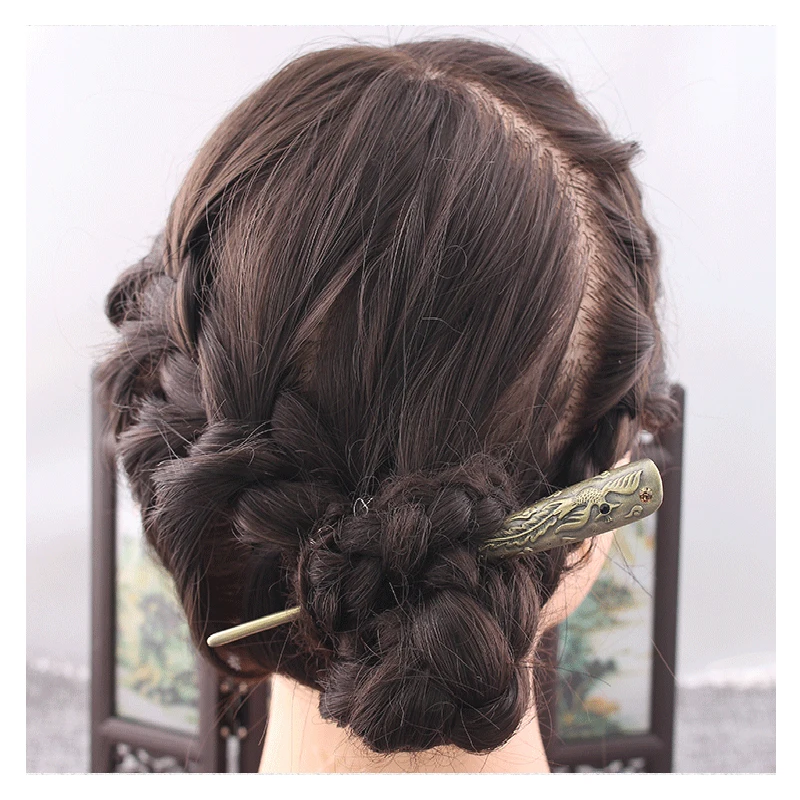 Винтажные перегородчатые палочки для волос WXJCAN классическая резьба по фениксу