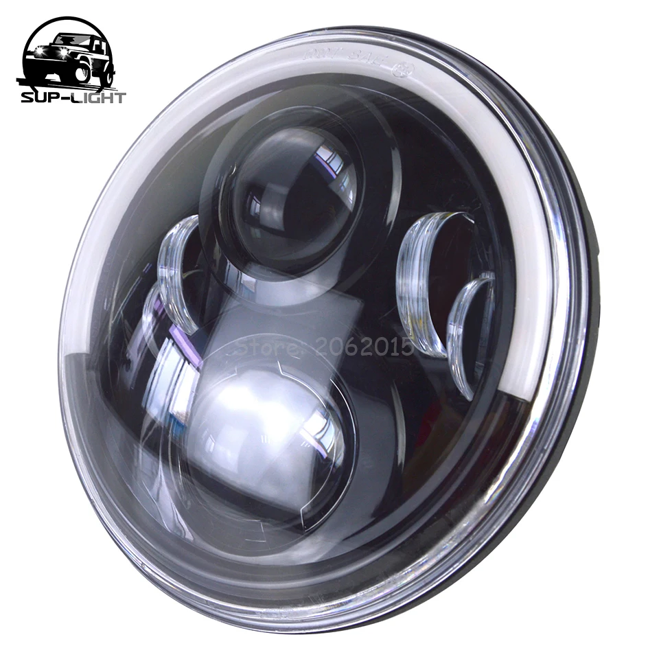 (2 шт./партия) PC lens 50 Вт 7 дюймов светодиодная фара дальнего и ближнего света с