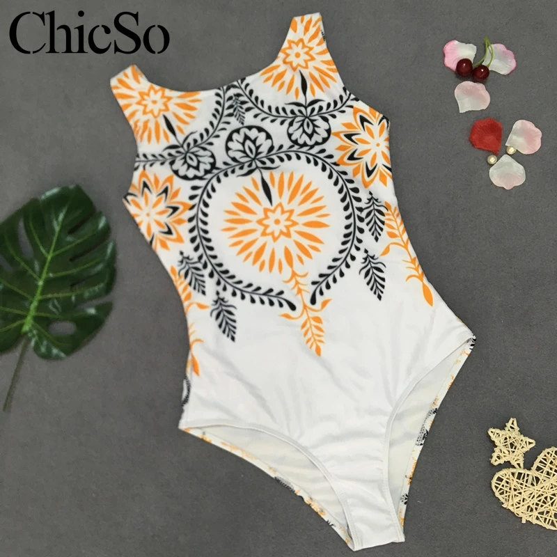 MissyChilli винтажный цветочный принт дворца летний Боди женский boho цельный пляжный купальник женский облегающий черный сексуальный боди