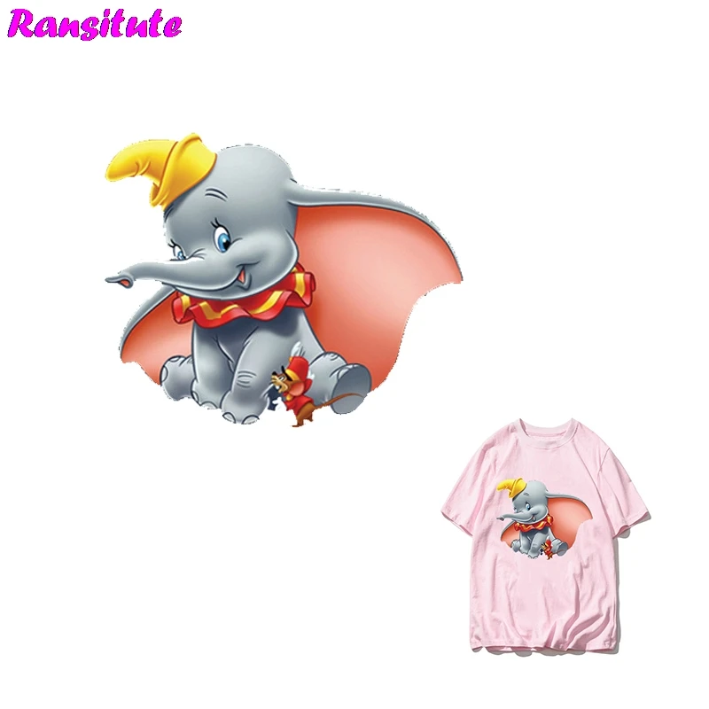 Ransitute R316 Dumbo серия 4 одежда печать Термотрансферная футболка аппликация нашивка на рюкзак моющаяся теплопередача