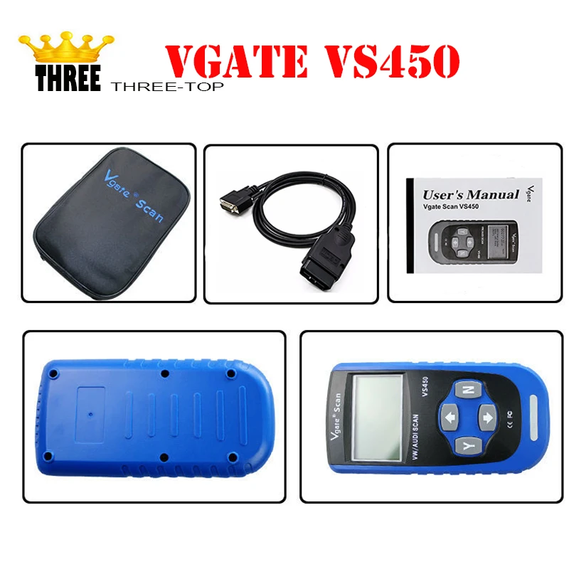 Vgate VS450 для VAG OBDII OBD 2 Code Reader автомобиля инструмент диагностики VS 450 сброс подушка