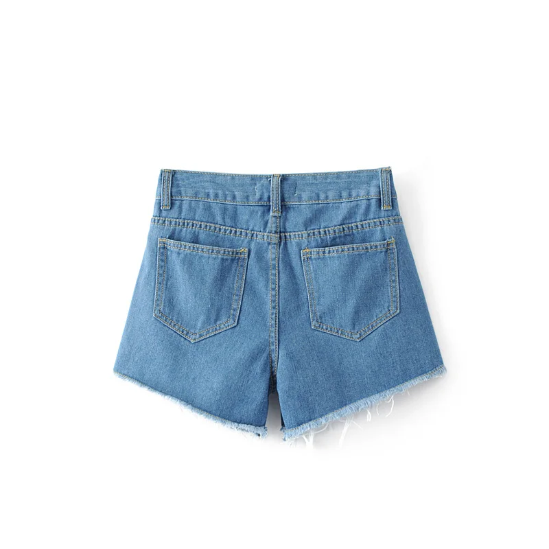 2017 джинсовые шорты женские Высокая талия Цветок emboridery Шорты повседневные Леди