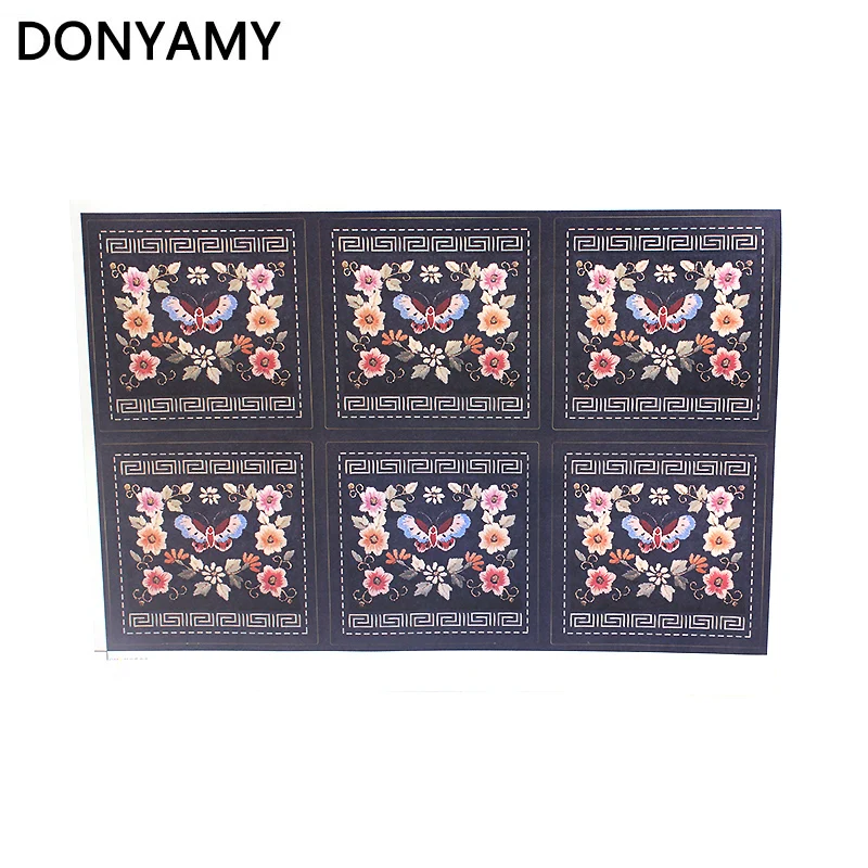 60 шт. 5x5 см винтажный цветок бабочка подарок крафт-наклейка печенье торт подарки