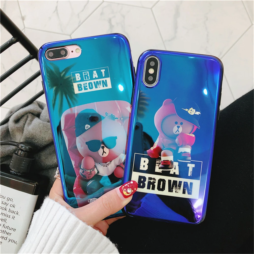 WULAWUKU Blue-ray Funny Beer Boxer soft case for iphone 6s 6 plus 7 8 X back covers phone |