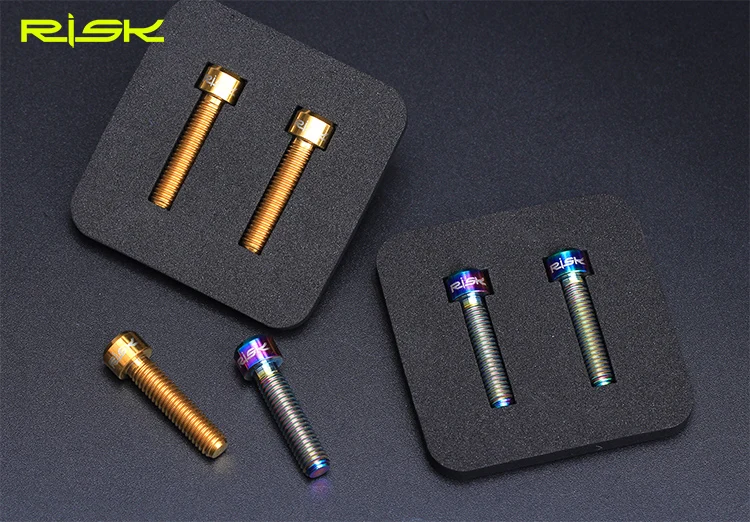 Риск 2 шт M6x25mm титановый сплав велосипедный дисковый тормоз болты суппорта MTB дисковый тормоз горного велосипеда удерживающие удлиненные винты M6* 25