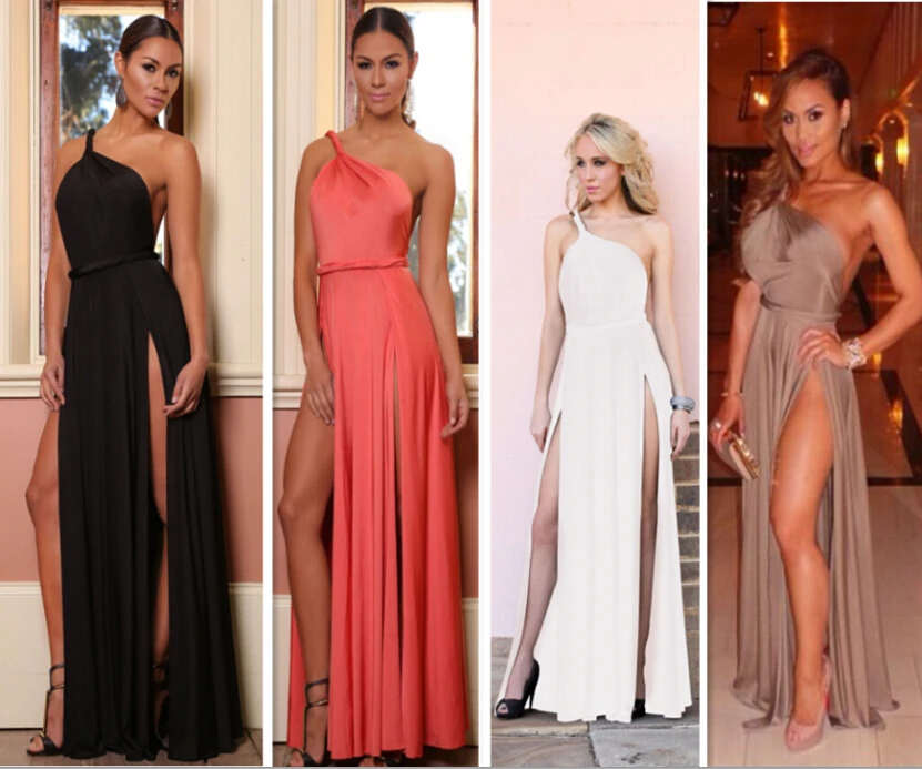Женское вечернее платье на одно плечо Вечернее Платье макси с открытой спиной и