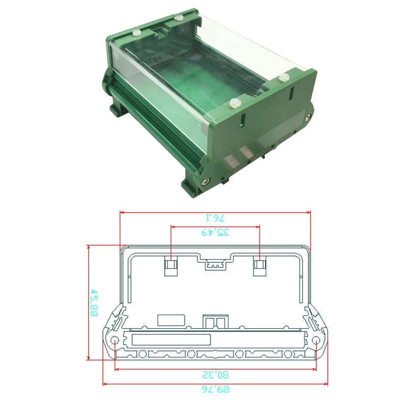 Пластиковый корпус UM72 крепление панели pcb на DIN рейку|pcb din|pcb din railpcb enclosure |