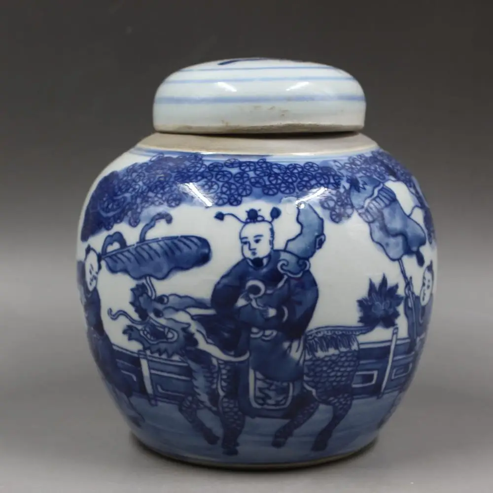 Китайская старинная фарфоровая ваза красочная фигурка Jiuzi Pantao чайник с узором