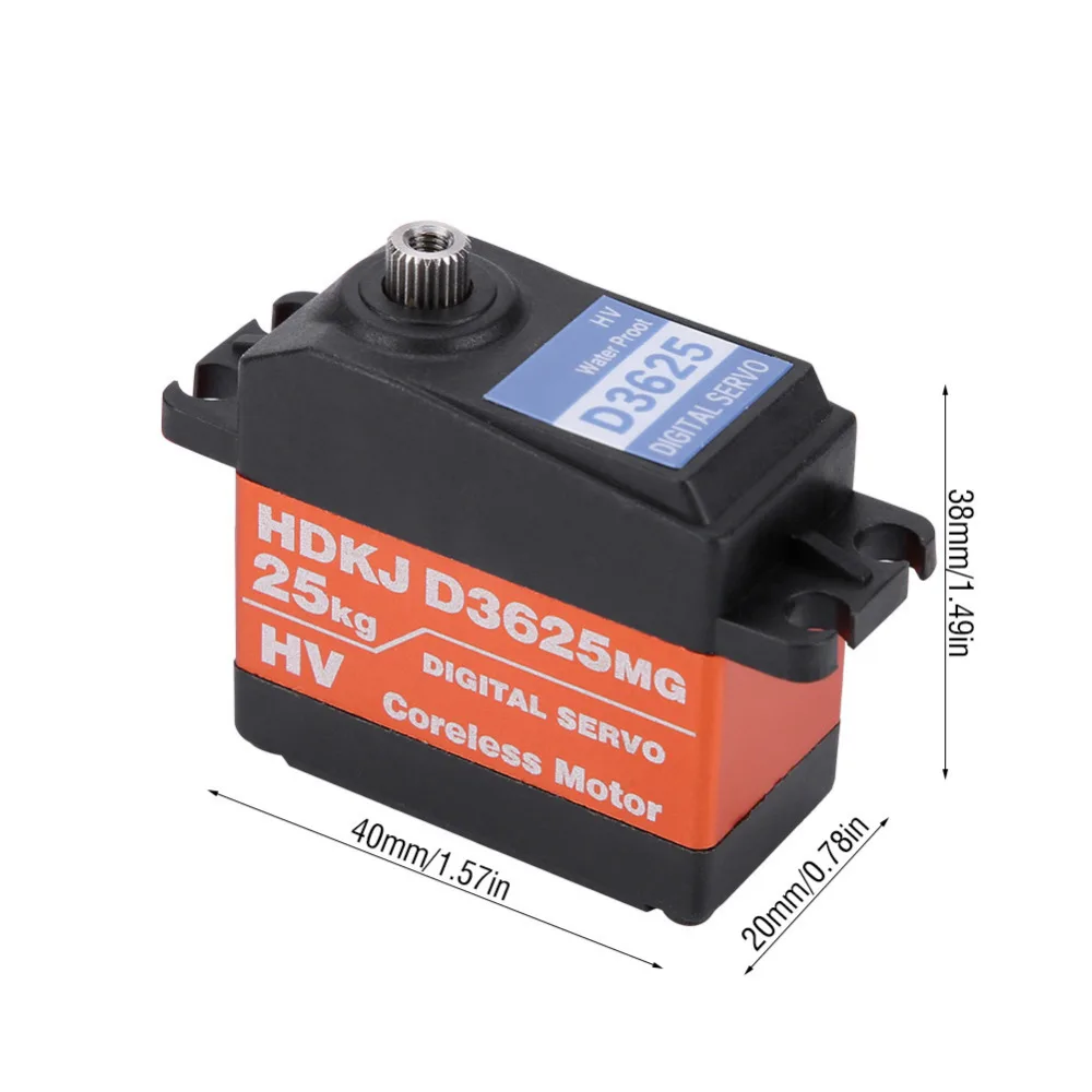 HDKJ D3625 Waterproof Servo Metal Gear Digital 180 Degree 25KG High Torque Servos for RC Model Car Speed Boats Parts | Игрушки и хобби